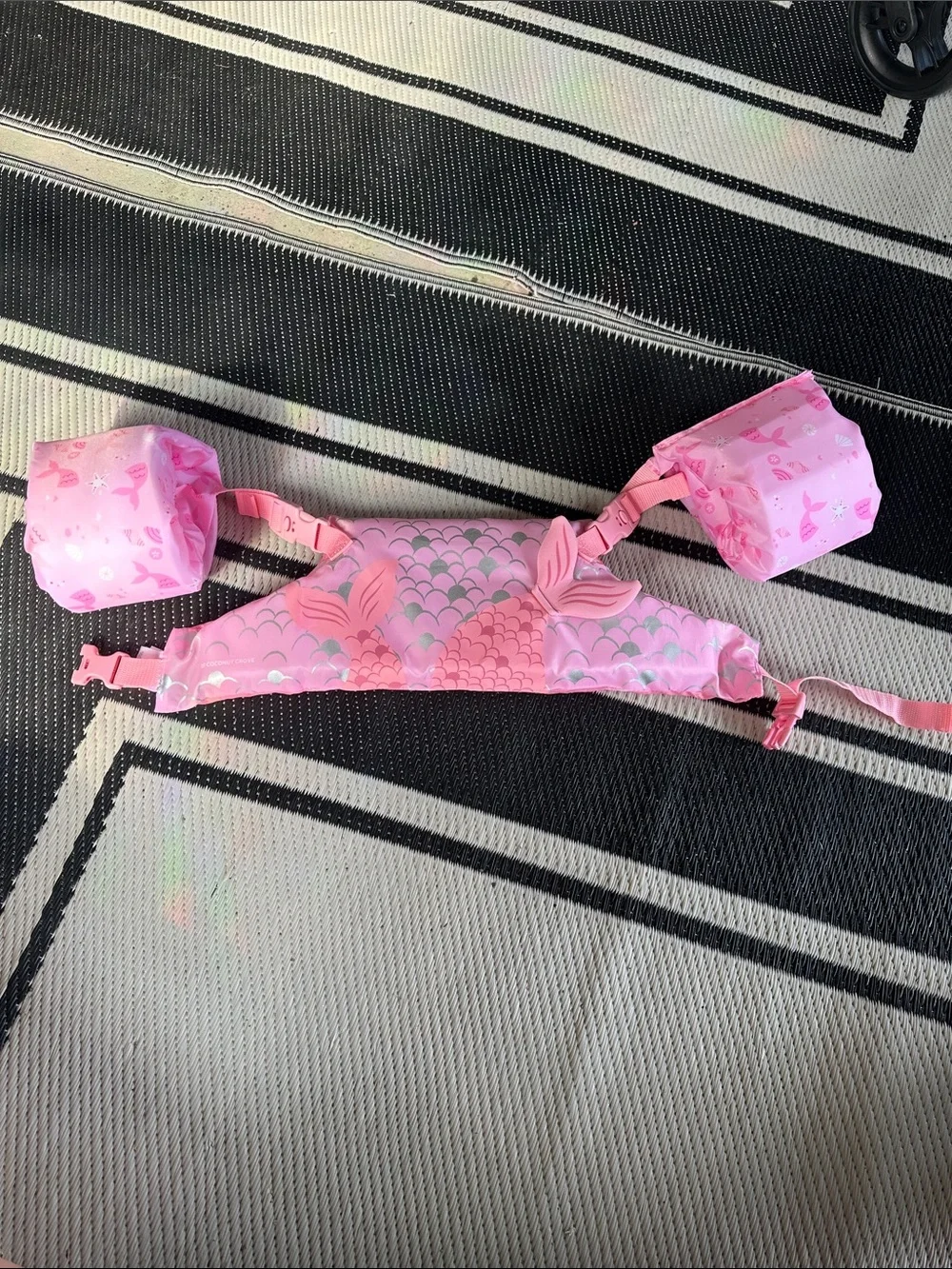 Kids Pink Mermaid Swim Float Arm Bands and Swim Belt